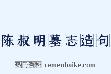 陈叔明墓志造句是什么意思的图片